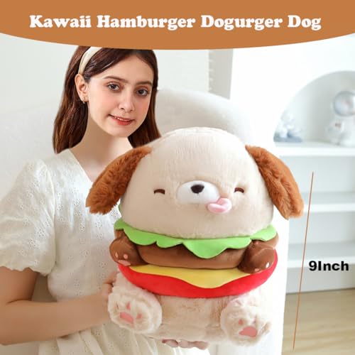 Kawaii Hamburger Dog Plush Toy – 9 Inch