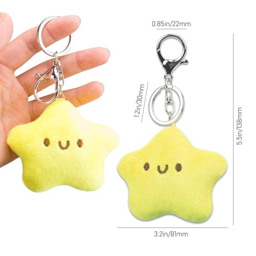 Kawaii Plush Star Keychain with Squeaky Sound