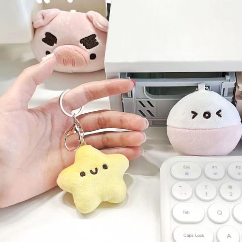 Kawaii Plush Star Keychain with Squeaky Sound