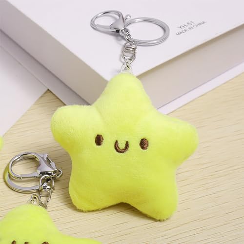 Kawaii Plush Star Keychain with Squeaky Sound
