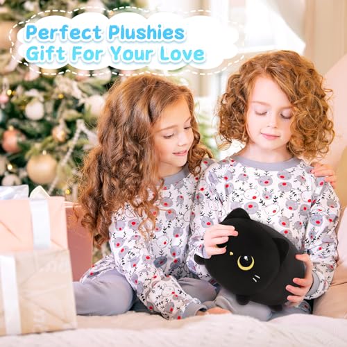Cute Black Cat Plushie Cuddle Toy - 8 Inch