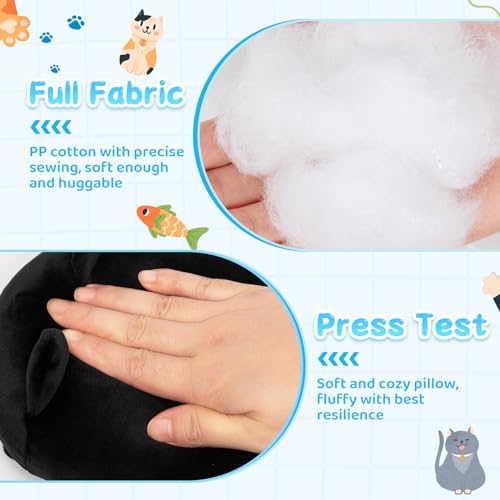 Cute Black Cat Plushie Cuddle Toy - 8 Inch