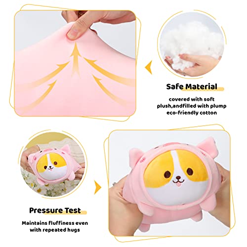 Kawaii Pig Corgi Plush Pillow Toy 8”
