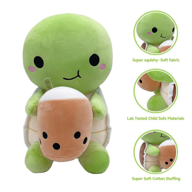 Cute Nibbimals Boba Turtle Plushie - 12 Inches