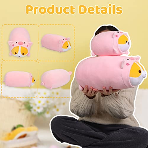 Kawaii Pig Corgi Plush Pillow Toy 8”