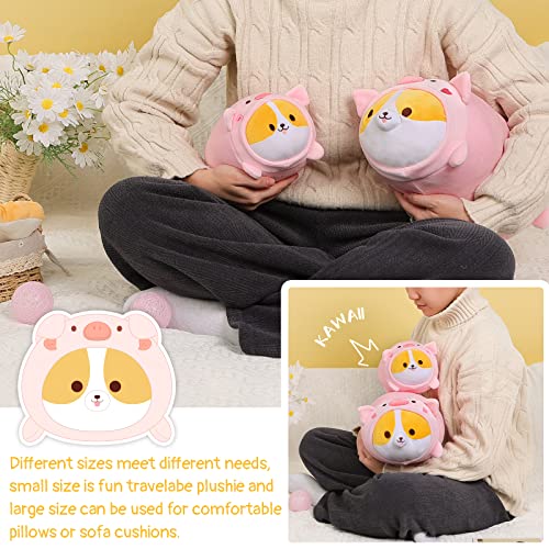 Kawaii Pig Corgi Plush Pillow Toy 8”