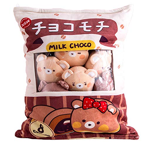 Kawaii Chocolate Bear Plush Toy Pillow Cushion