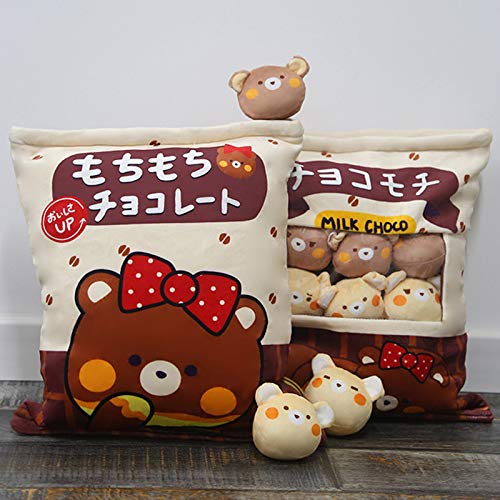 Kawaii Chocolate Bear Plush Toy Pillow Cushion