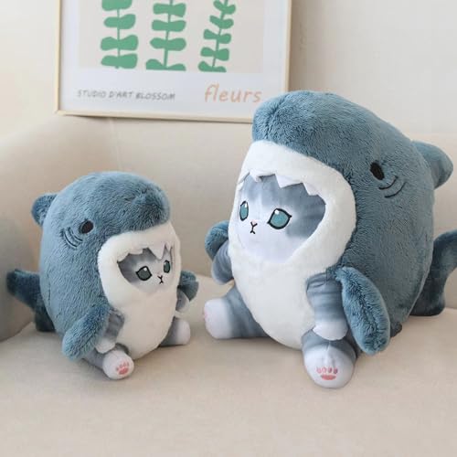 Cute Kawaii Shark Cat Plush Toy - 9 Inch