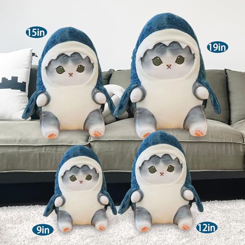 Cute Kawaii Shark Cat Plush Toy - 9 Inch