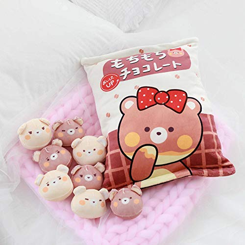 Kawaii Chocolate Bear Plush Toy Pillow Cushion