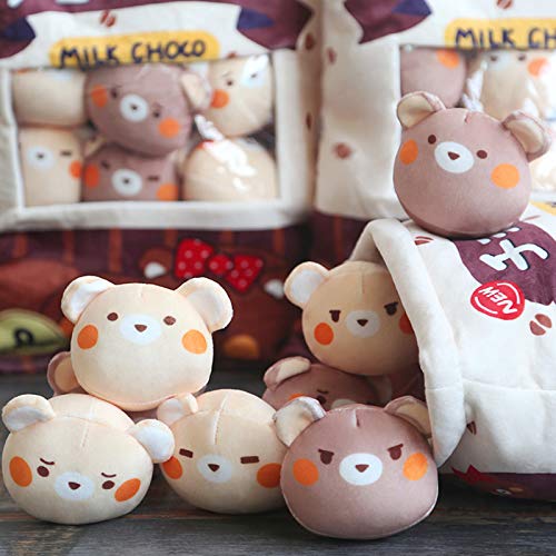 Kawaii Chocolate Bear Plush Toy Pillow Cushion