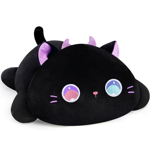 Mewaii Kawaii Cat Plush Pillow with Big Eyes