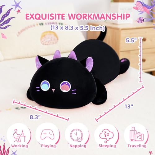 Mewaii Kawaii Cat Plush Pillow with Big Eyes