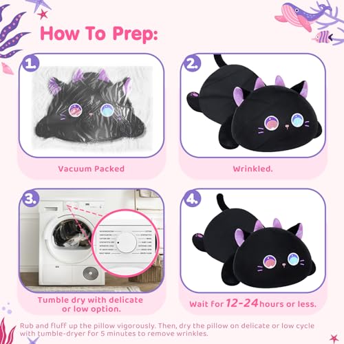 Mewaii Kawaii Cat Plush Pillow with Big Eyes