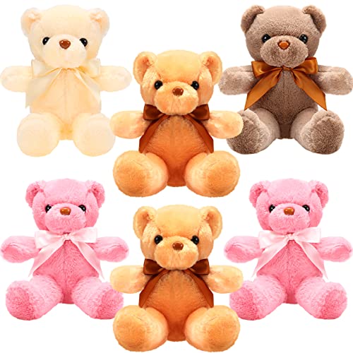 Adorable 6-Piece Kawaii Bear Plush Set