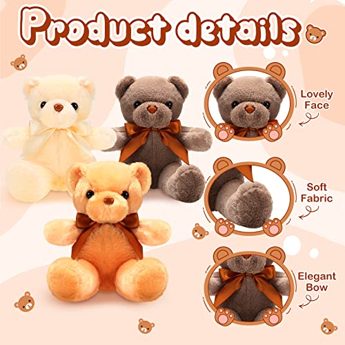 Adorable 6-Piece Kawaii Bear Plush Set