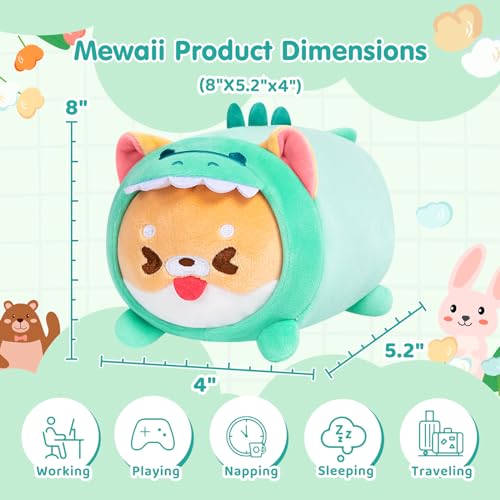 Cute Shiba Inu Plush Pillow in Dinosaur Costume