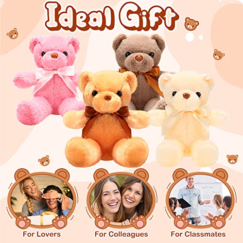Adorable 6-Piece Kawaii Bear Plush Set