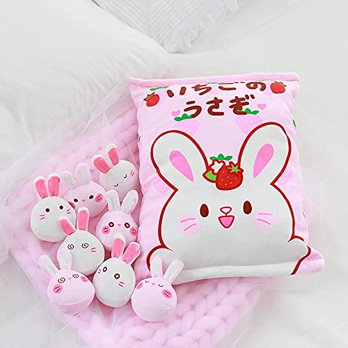 Kawaii Snack Bag Pillow with Mini Pudding Plush
