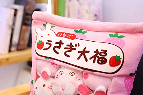 Kawaii Snack Bag Pillow with Mini Pudding Plush