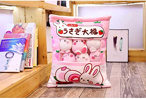 Kawaii Snack Bag Pillow with Mini Pudding Plush