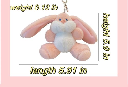 Kawaii Plush Bunny Keychain - Cute Cartoon Pendant