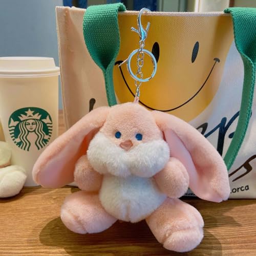 Kawaii Plush Bunny Keychain - Cute Cartoon Pendant