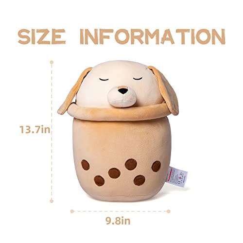 Kawaii Boba Plush Dog Face Soft Toy