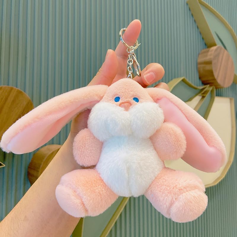 Kawaii Plush Bunny Keychain - Cute Cartoon Pendant