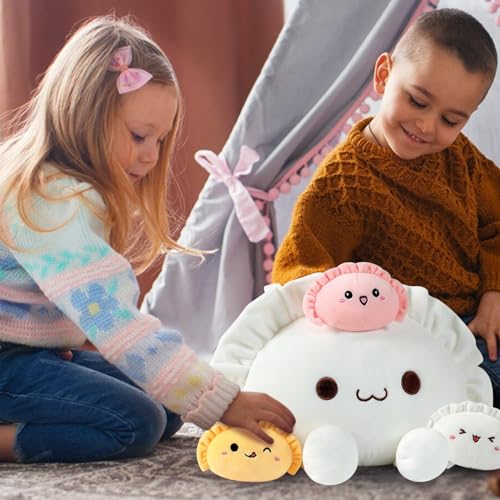 Cute Dumpling Plush Pillow with Baby Stuffed Toys