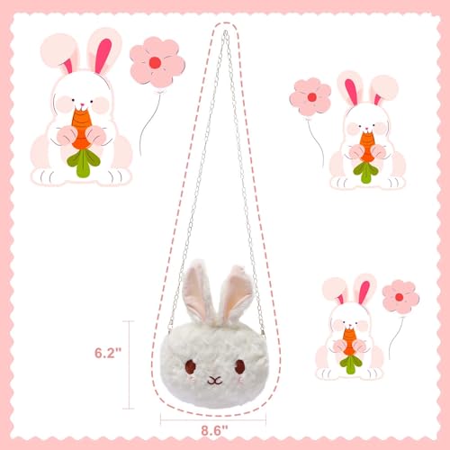 Kawaii Rabbit Plush Crossbody Bag for Girls
