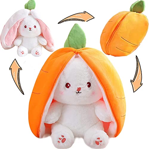Kawaii Easter Bunny Plush Toy with Fruit Pillow