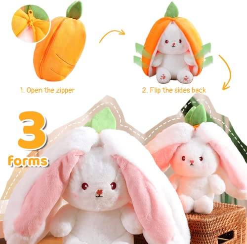 Kawaii Easter Bunny Plush Toy with Fruit Pillow