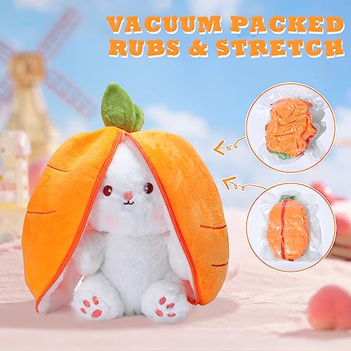 Kawaii Easter Bunny Plush Toy with Fruit Pillow