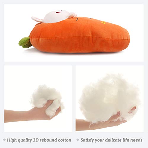 Kawaii Long Bunny Plushie Carrot Hugging Pillow