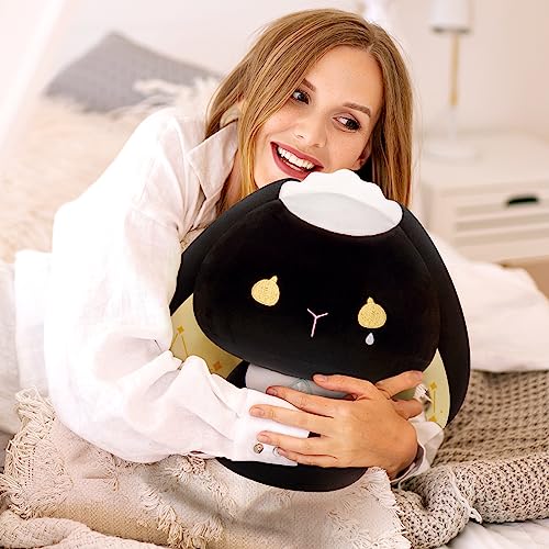 Kawaii 8-Inch Black Bunny Mushroom Plush Toy