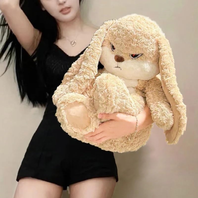 Kawaii Angry Lop Rabbit Plush Toy - Brown Bunny