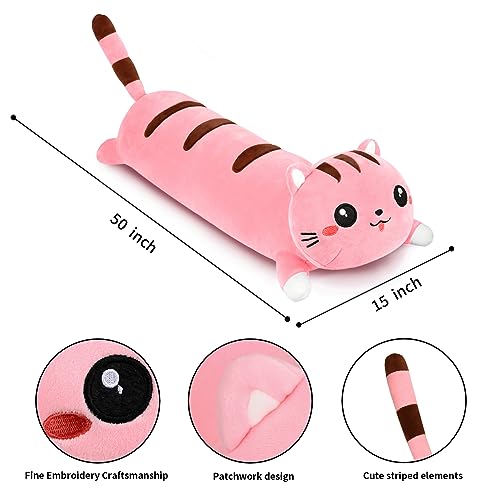 50" Cute Long Cat Kawaii Plush Pillow