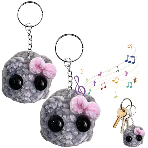 Kawaii Sad Hamster Plush Keychain Set (2pcs)