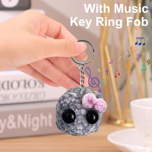 Kawaii Sad Hamster Plush Keychain Set (2pcs)