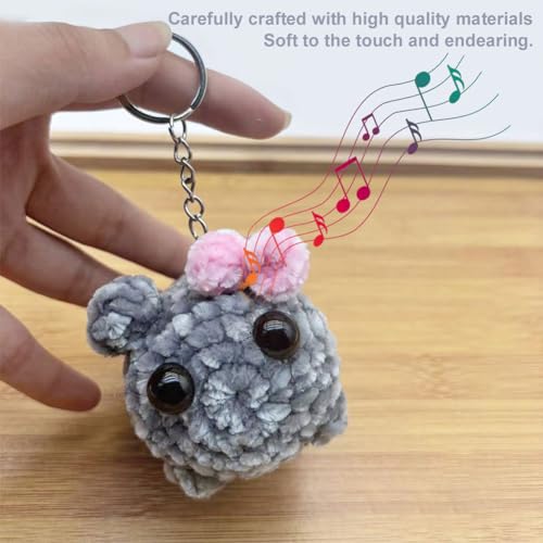 Kawaii Sad Hamster Plush Keychain Set (2pcs)