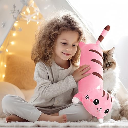 50" Cute Long Cat Kawaii Plush Pillow