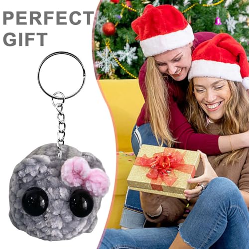 Kawaii Sad Hamster Plush Keychain Set (2pcs)