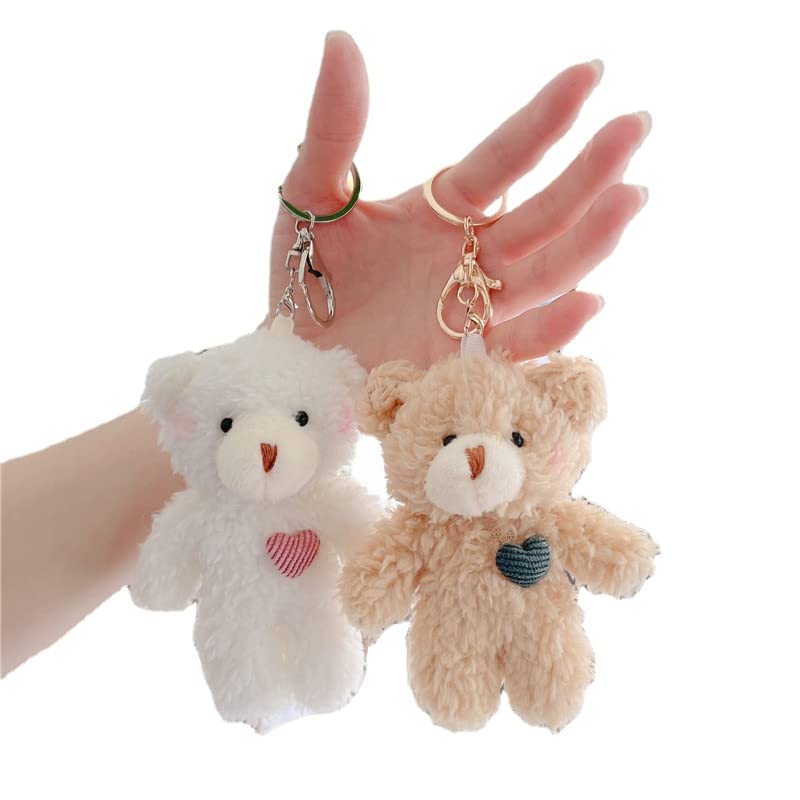 Kawaii Plush Bear Keychain Set - Cute & Fluffy