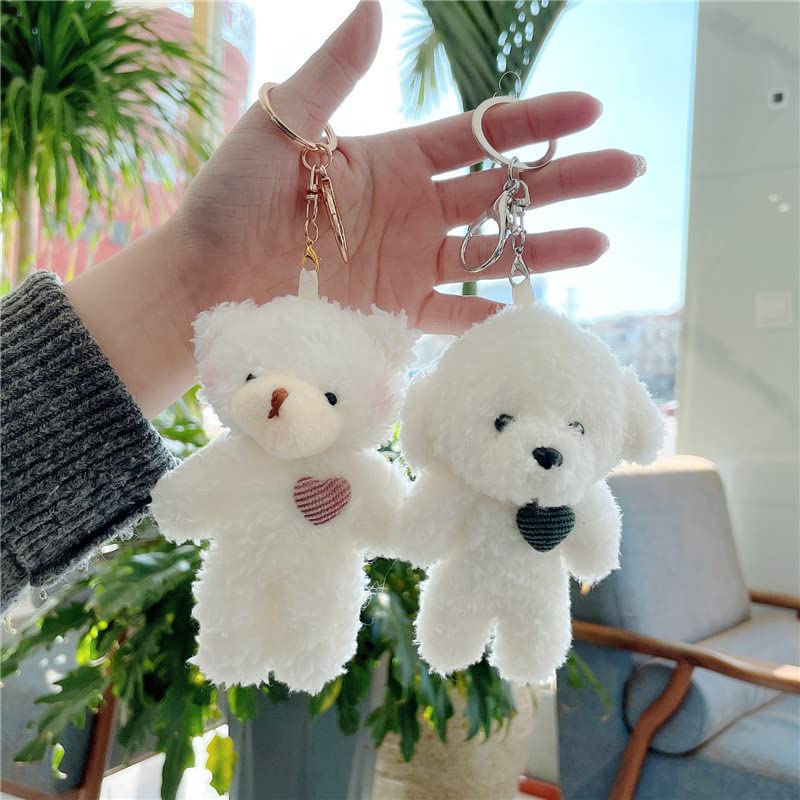 Kawaii Plush Bear Keychain Set - Cute & Fluffy