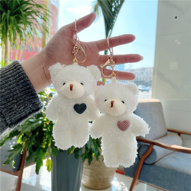 Kawaii Plush Bear Keychain Set - Cute & Fluffy
