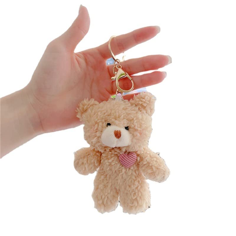 Kawaii Plush Bear Keychain Set - Cute & Fluffy