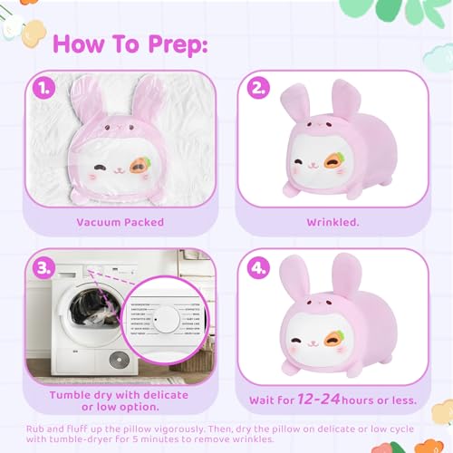Cute Bunny Plush Pillow - Kawaii Stuffed Toy