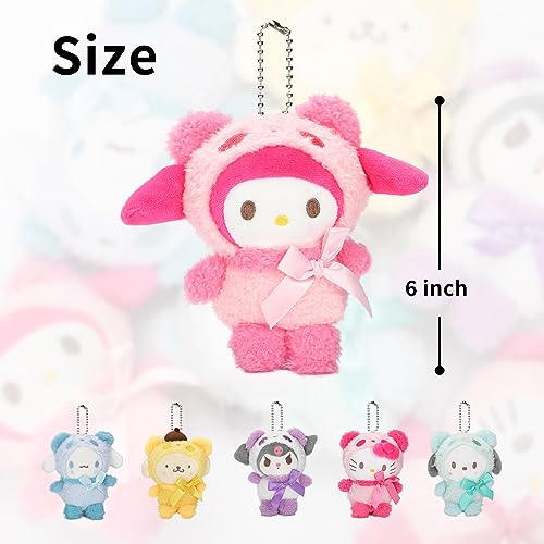 6-Piece Kawaii Kitty Anime Plush Set